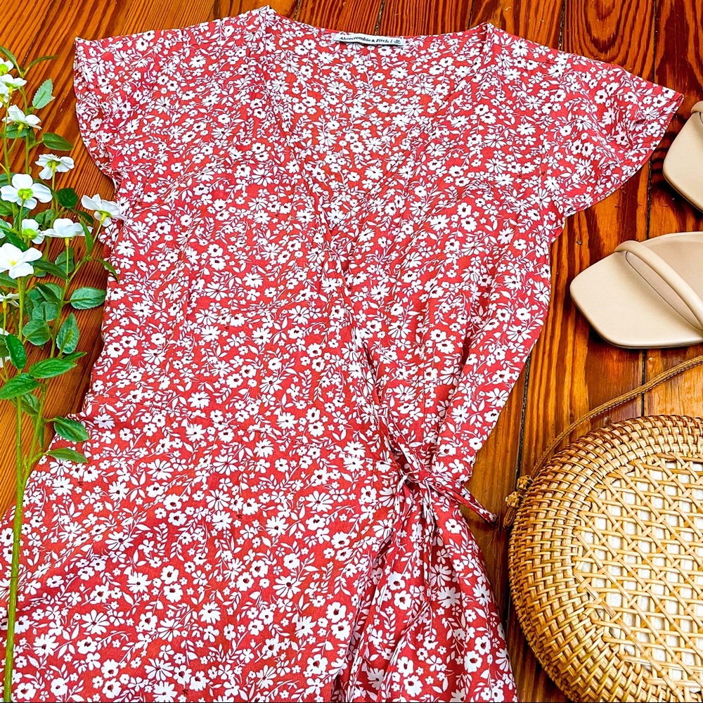 Abercrombie & Fitch floral wrap dress.